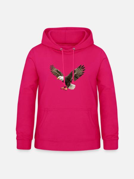 Kraftvoller Adler im Flug Vogel - Frauen Hoodie - dunkles Pink