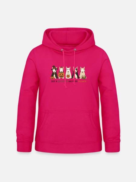 Bullterrier-Halloween-Crew - Frauen Hoodie - dunkles Pink