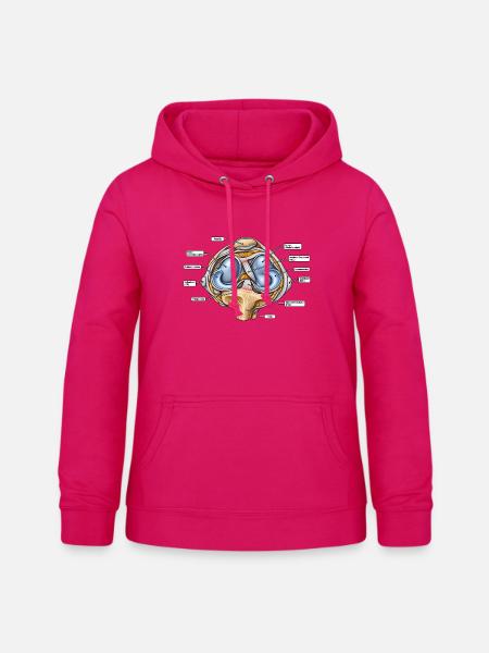 Knie Anatomie Physio 90° Flex - Frauen Hoodie - dunkles Pink