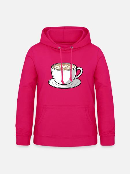 Latte Heart Cup Kunst - Frauen Hoodie - dunkles Pink