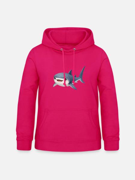 Walhai  - Frauen Hoodie - dunkles Pink