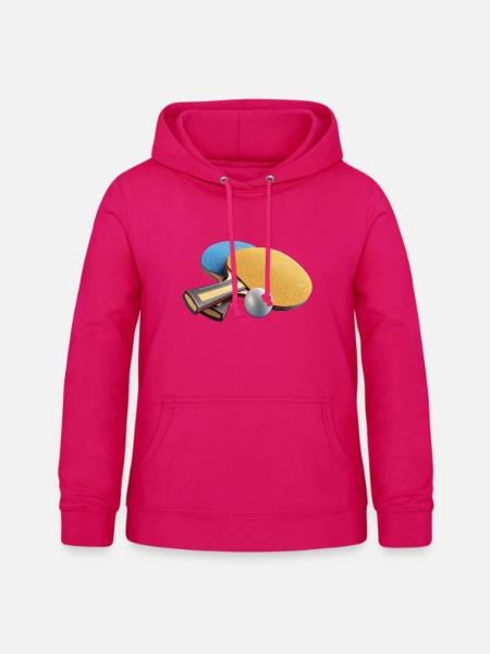Farbkontrast Tischtennis-Paddles - Frauen Hoodie - dunkles Pink
