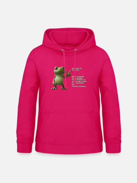 Frosch mit Wortwitz zur Gleichberechtigung - Frauen Hoodie - dunkles Pink