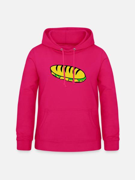Baguette Hotdog Illustration - Frauen Hoodie - dunkles Pink