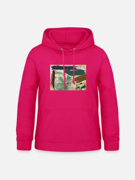Erdfarbene Abstraktbild - Frauen Hoodie - dunkles Pink