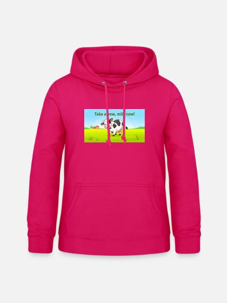 NIMM EINE VERBEUGUNG MILCHKUH - Frauen Hoodie - dunkles Pink