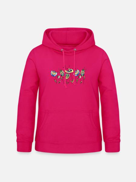 Blumen - Frauen Hoodie - dunkles Pink