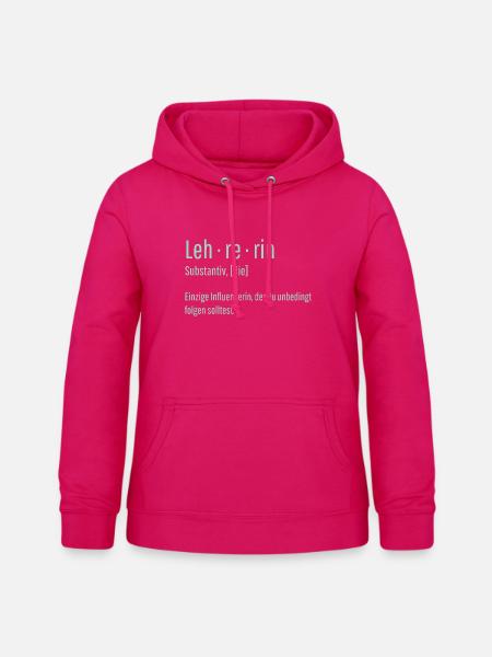 Lehrerin Substantiv Influencerin Lustig Geschenk - Frauen Hoodie - dunkles Pink