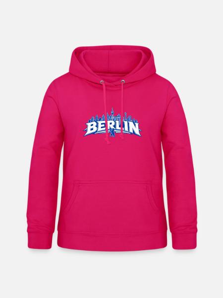 Berlin Skyline Bärenlogo - Frauen Hoodie - dunkles Pink