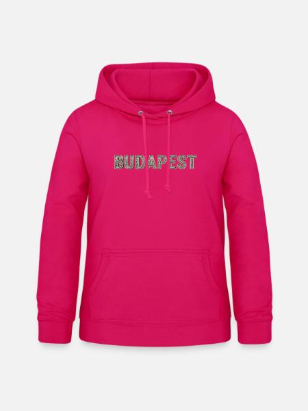 Budapest Architektur Typografie - Frauen Hoodie - dunkles Pink