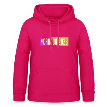 Cancun 2023 - Frauen Hoodie - dunkles Pink - Vorne - AI Model Female 172 light (172cm)