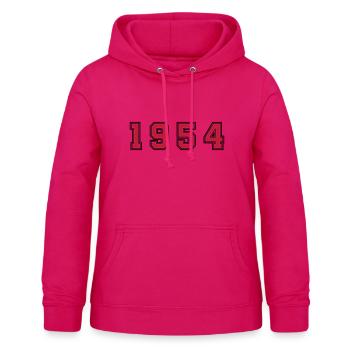 1954 year number - Women's Hoodie - dark pink - Front - AI Model Female 172 light (172cm)