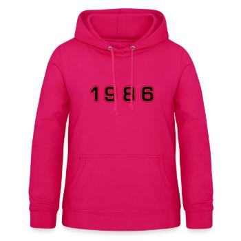 1986 Year Number - Women's Hoodie - dark pink - Front - AI Model Female 172 light (172cm)