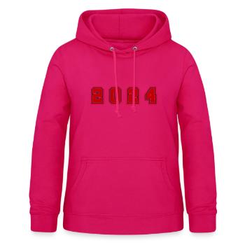 2024 Jahr Zahl - Frauen Hoodie - dunkles Pink - Vorne - AI Model Female 172 light (172cm)