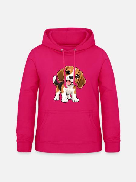 Beagle Kawaii Style – Süßer Spürhund - Frauen Hoodie - dunkles Pink