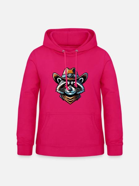Western Waschbär - Frauen Hoodie - dunkles Pink