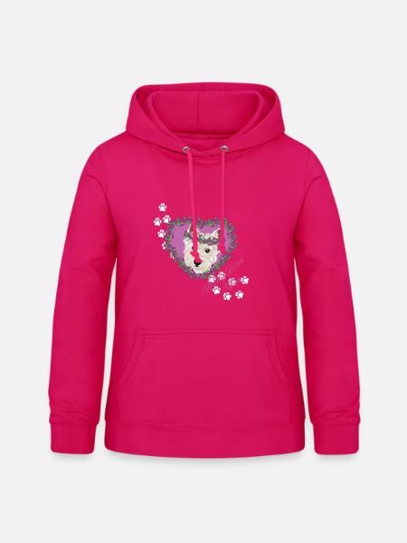 Ruhegesichter West Highland Terrier - Frauen Hoodie - dunkles Pink