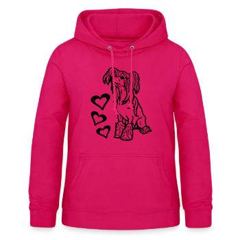 hairless - www.dog-power.nl - Frauen Hoodie - dunkles Pink - Vorne - AI Model Female 172 light (172cm)