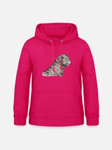 Leopard - Frauen Hoodie - dunkles Pink