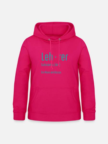 Lehrer Substantiv Definition Schule Geschenk - Frauen Hoodie - dunkles Pink