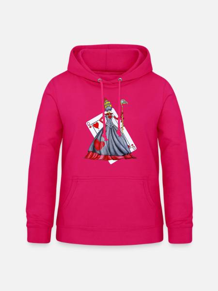 Königin der Herzen - Frauen Hoodie - dunkles Pink