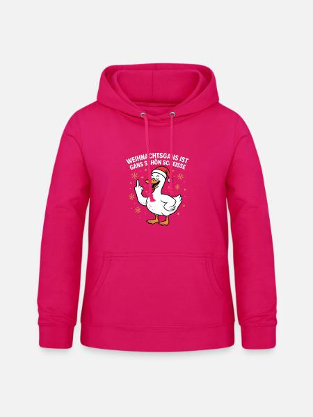 Weihnachtsgans ist Gans schön scheisse - Frauen Hoodie - dunkles Pink