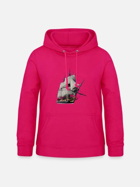Segelschiff - Frauen Hoodie - dunkles Pink