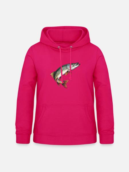 Springender Hecht - Frauen Hoodie - dunkles Pink