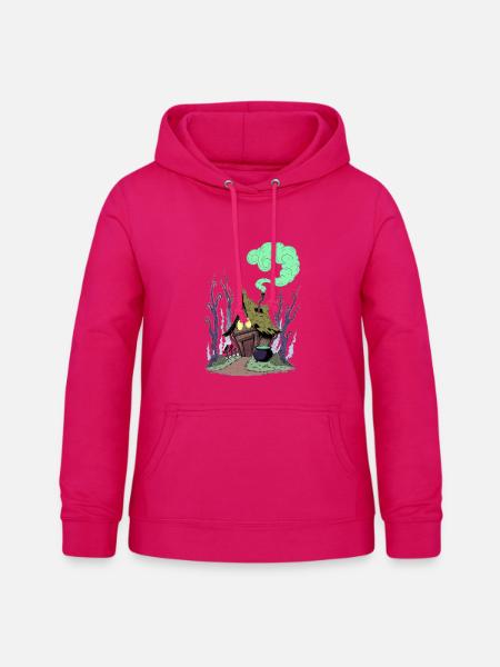 Hexenhaus im Wald - Frauen Hoodie - dunkles Pink