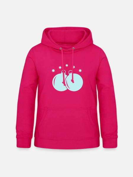 Pastellkugeln Weihnachtsornament - Frauen Hoodie - dunkles Pink