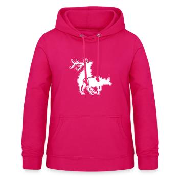 Renne cerf bois cerf orignal noël sexe - Sweat à capuche Femme - rubis - Devant - AI Model Female 172 light (172cm)