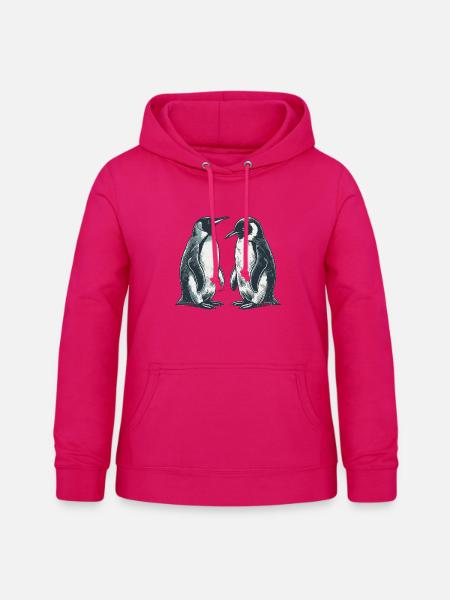 Pinguine - Frauen Hoodie - dunkles Pink