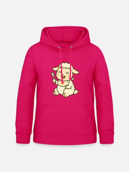 Snackzeit mit Lamm - Frauen Hoodie - dunkles Pink
