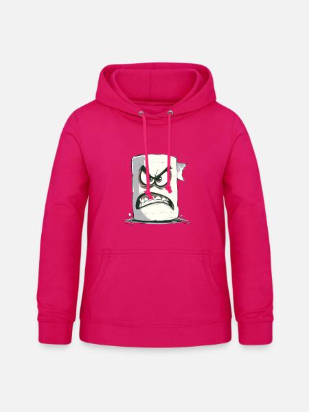 Wütendes Klopapier mit Gesicht - Frauen Hoodie - dunkles Pink