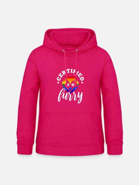 Certified furry - Frauen Hoodie - dunkles Pink