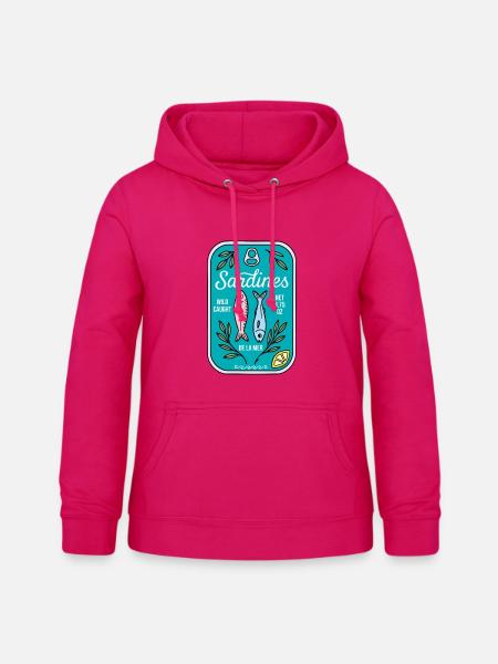 Sardinen - Frauen Hoodie - dunkles Pink