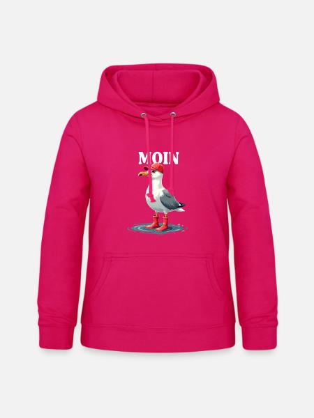 Moin Möwe im Friesen-Look - Frauen Hoodie - dunkles Pink