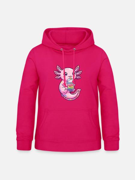 Rosa Axolotl Boba Tee - Frauen Hoodie - dunkles Pink