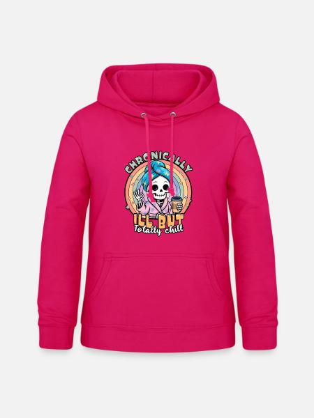 Fibromyalgie-Bewusstsein chronisch kranker Skelett - Frauen Hoodie - dunkles Pink