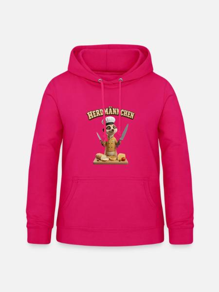 Ein lustiges Erdmännchen als Koch Herdmännchen - Frauen Hoodie - dunkles Pink