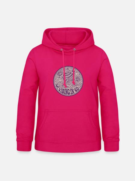 Lebendig in 4D-Hippie-Musik, psychedelischer Rave-Goa-Trance - Frauen Hoodie - dunkles Pink