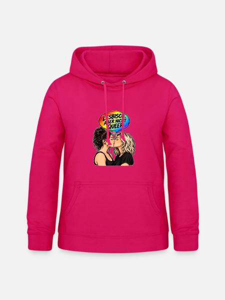 Lesbisch nicht Queer - Frauen Hoodie - dunkles Pink