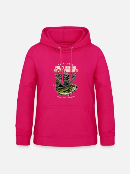Vollausgestattetes Bassboot – Nie Fertig - Frauen Hoodie - dunkles Pink