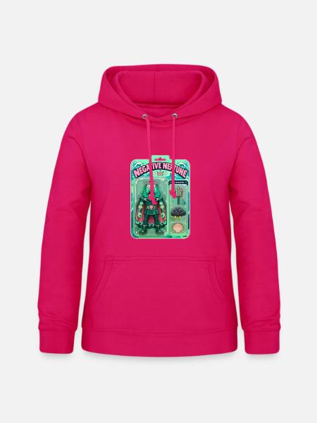 Negative Neptun-Actionfigur - Frauen Hoodie - dunkles Pink