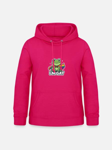 Schwul Frosch Regenbogenfahne - Frauen Hoodie - dunkles Pink