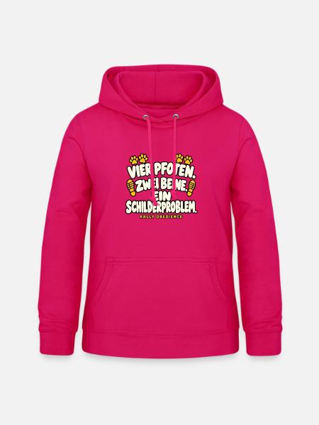 Vier Pfoten zwei Beine ein Schilderproblem - Frauen Hoodie - dunkles Pink