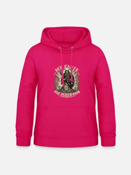 Teufelsbock mit Sense - Frauen Hoodie - dunkles Pink
