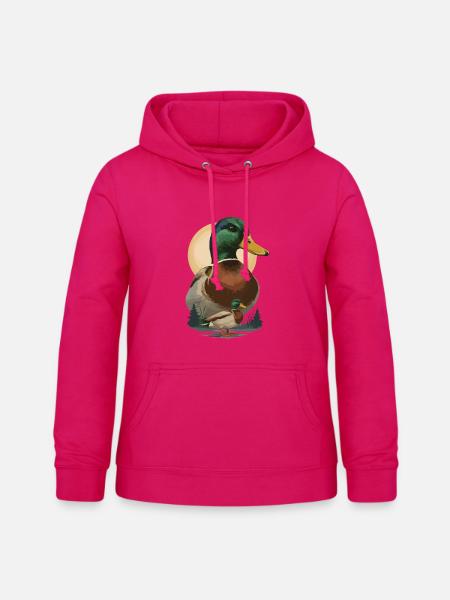 Duo Ente im Abendlicht - Frauen Hoodie - dunkles Pink
