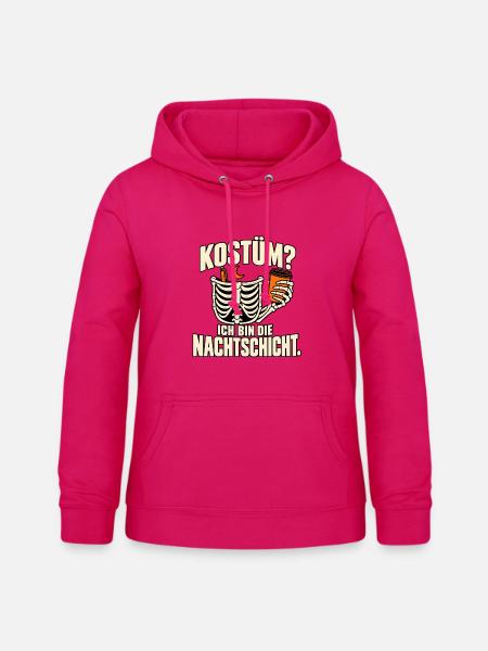 Halloween Nachtschicht Skelett - Frauen Hoodie - dunkles Pink