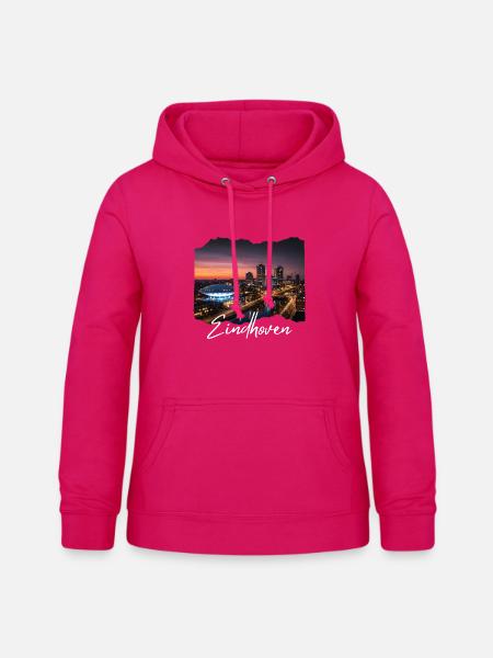 Eindhoven Abend Skyline - Frauen Hoodie - dunkles Pink